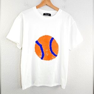 Basketball Glam Sequins Tshirt Small